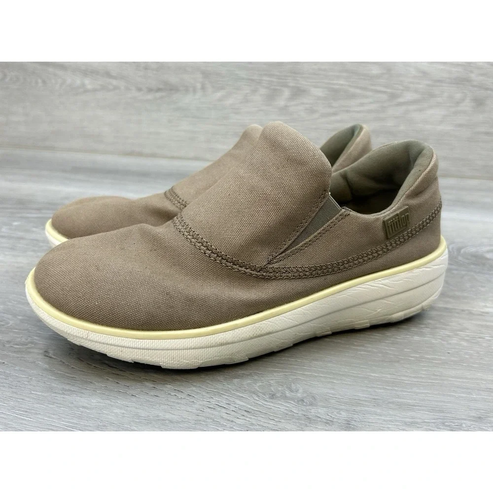 Fitflop Women's Sneakers Brown Fabric Orthopedic‎ Supportive Casual 5 Arch Shoes